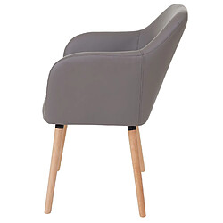 Avis Decoshop26 Chaise de salle à manger cuisine design rétro en synthétique gris taupe pieds bois clair 04_0002362