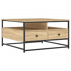 vidaXL Table basse chêne sonoma 80x80x45 cm bois d'ingénierie