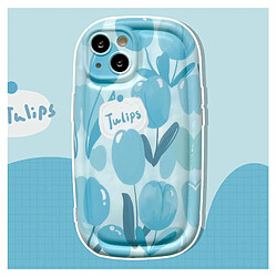 GUPBOO Étui pour iPhone11ProMax Tulipe bleue plein écran chaîne de perles de coque de téléphone portable japonais et coréen