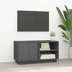 Maison Chic Meuble TV scandinave - Banc TV pour salon Gris 80x35x40,5 cm Bois de pin massif -MN11238