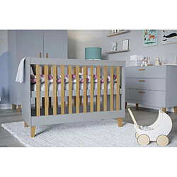 Lit bébé gris Kubi sans tiroir, sans matelas 124/66