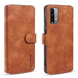 Dg.Ming Etui en PU Style rétro avec support marron pour votre Xiaomi Redmi 9T/9 Power/Note 9 4G (Qualcomm Snapdragon 662)