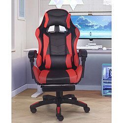 Acheter Concept Usine Chaise de gaming massante noire et rouge avec repose pieds ULTIM