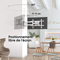 ONKRON Support Mural TV Bras Articulé Long pour 40 - 75 Pouces TV, Accroche TV Mural Poids de 68 kg - Bras Tele VESA 100x100 - 600x400/Support Mural TV Orientable et Inclinable Pivotant M7L-W Blanc