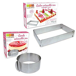 Scrapcooking 2 cadres pâtisserie extensibles - cercle & rectangle