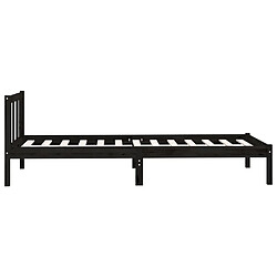 Acheter vidaXL Cadre de lit sans matelas noir bois massif 90x200 cm