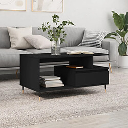 vidaXL Table basse Noir 90x49x45 cm Bois d'ingénierie