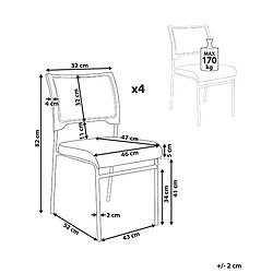 Avis Beliani Lot de 4 chaises SEDALIA Gris