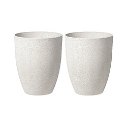 Beliani Lot de 2 cache-pots blanc cassé 43 x 43 cm CROTON