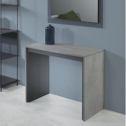 Inside 75 Table console extensible FORDA XL gris béton/cadre gris ardoise largeur 120cm*270cm