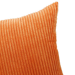 Avis taie d'oreiller en velours côtelé de couleur unie canapé carré housse de coussin orange