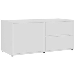 Maison Chic Meuble TV scandinave - Banc TV pour salon Blanc 80x34x36 cm Bois d'ingénierie -MN74672