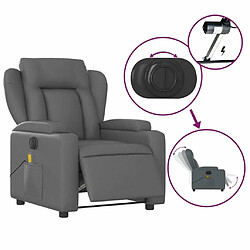 Maison Chic Fauteuil Relax pour salon, Fauteuil de massage inclinable électrique gris similicuir -GKD63555 pas cher