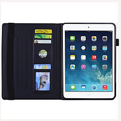 Wewoo Housse Étui Coque Pour iPad 10.2 pouces 2019 Motif mollet Etui en cuir gaufré à double rabat avec porte-carte et fentes cartes et fente stylo et bande élastique Noir pas cher