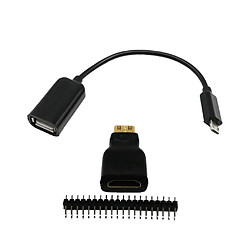 Acheter HDMI mâle à femelle + Micro USB à USB + Homme GPIO pour Raspberry Pi Zero Black