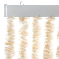 Avis vidaXL Rideau anti-mouches beige et blanc 118x220 cm chenille