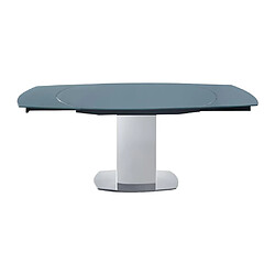 Avis Vente-Unique Table à manger extensible TALICIA - Verre trempé & métal - 6 à 8 personnes - Coloris Gris