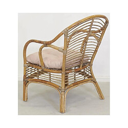 Aubry Gaspard Fauteuil en rotin marron + coussin.