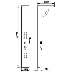 vidaXL Système de panneau de douche Aluminium Mat Noir pas cher