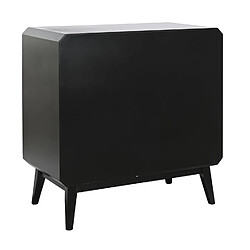 Pegane Commode, meuble de rangement en bois coloris naturel, noir - Longueur 80 x Profondeur 40 x hauteur 79,5 cm