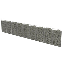 vidaXL Mur de gabion Acier galvanisé 630x30x100 cm