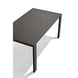 Inside 75 Table extensible 12 couverts DORIAN 310cm pieds métal noir plateau céramique gris