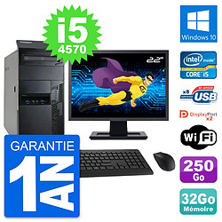 PC Tour Lenovo M93p Ecran 22" Core i5-4570 RAM 32Go Disque 250Go Windows 10 Wifi - Occasion