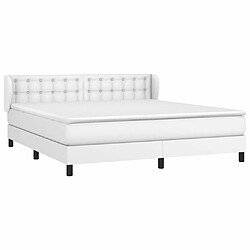 Avis Maison Chic Lit Adulte - Lit simple Lit à sommier tapissier avec matelas moelleux - Meuble de Chambre Blanc 180x200cm Similicuir -MN84378