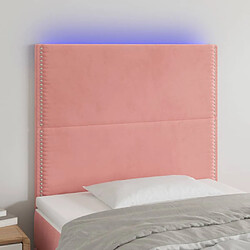 Maison Chic Tête de lit moderne à LED lumineuse pour chambre - Décoration de lit Rose 80x5x118/128 cm Velours -MN22201