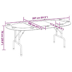 Acheter vidaXL Table de poker pliable 10 joueurs Bleu 206x106x75 cm