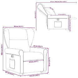 vidaXL Fauteuil inclinable électrique marron foncé tissu pas cher