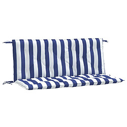 vidaXL Coussins de banc de jardin lot de 2 rayures bleues et blanches