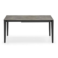 Inside 75 Table extensible 8 couverts ARTIC 210 cm pieds métal noir plateau mélaminé Vésuve