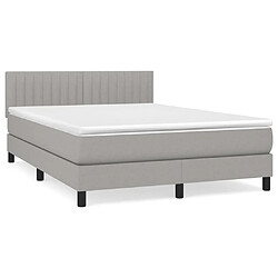 Maison Chic Lit Adulte - Lit simple Lit à sommier tapissier avec matelas moelleux - Meuble de Chambre - Gris clair 140x200cm Tissu -MN25797