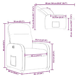 vidaXL Fauteuil inclinable électrique Vert foncé Tissu pas cher