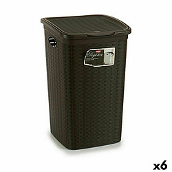 Panier à linge Stefanplast Elegance Marron Plastique 50 L 36,5 x 54,5 x 38 cm (6 Unités)