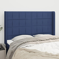 Maison Chic Tête de lit scandinave avec oreilles,meuble de chambre Bleu 147x16x118/128 cm Tissu -MN38755