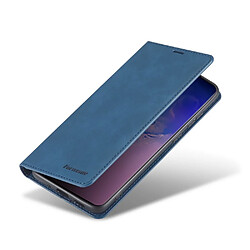 Etui en PU toucher soyeux bleu pour votre Samsung Galaxy S10 5G