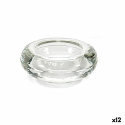 Gift Decor Bougeoir Transparent verre 6,5 x 2,5 x 6,5 cm (12 Unités)