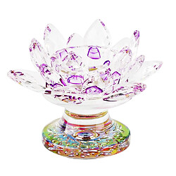 cristal verre lotus fleur thé lumière bougeoir cadeau violet