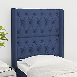 Maison Chic Tête de lit scandinave avec oreilles,meuble de chambre Bleu 83x16x118/128 cm Tissu -MN13281