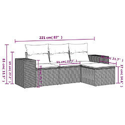 Avis vidaXL Salon de jardin 4 pcs avec coussins marron résine tressée