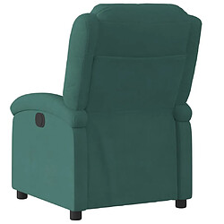 Maison Chic Fauteuil inclinable,Fauteuil luxe de relaxation vert foncé velours -MN65025 pas cher