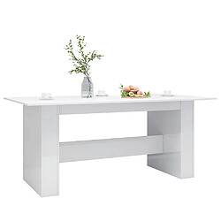 Avis Maison Chic Table de salle à manger,Table à dîner Blanc brillant 180x90x76 cm Aggloméré -GKD80002