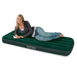 Intex Matelas gonflable Airbed 1 place Fiber Tech avec gonfleur