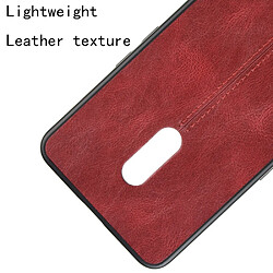 Acheter Wewoo Coque Pour Oppo Realme X antichoc couture peau de vache motif PC + PU + TPU Case rouge