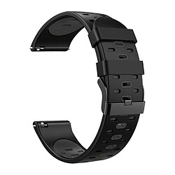 Bracelet en silicone 22mm, 3 rangées de trous, bicolore, noir pour votre Samsung Galaxy Watch3 45mm/Galaxy Watch 46mm/Gear S3 Frontier/Gear S3 Classic