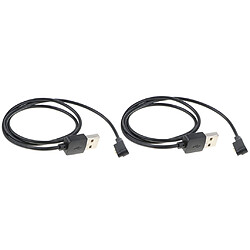 2 Pièces / Pack Câble De Chargement De Chargeur De Données USB Magnétique à 2 Broches Pour Montre Intelligente