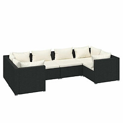 Maison Chic Salon de jardin 6 pcs + coussins - Mobilier/Meubles de jardin - Table et chaises d'extérieur résine tressée noir -MN86412