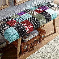 Mes Banc 117x38x51 cm en velours multicolore